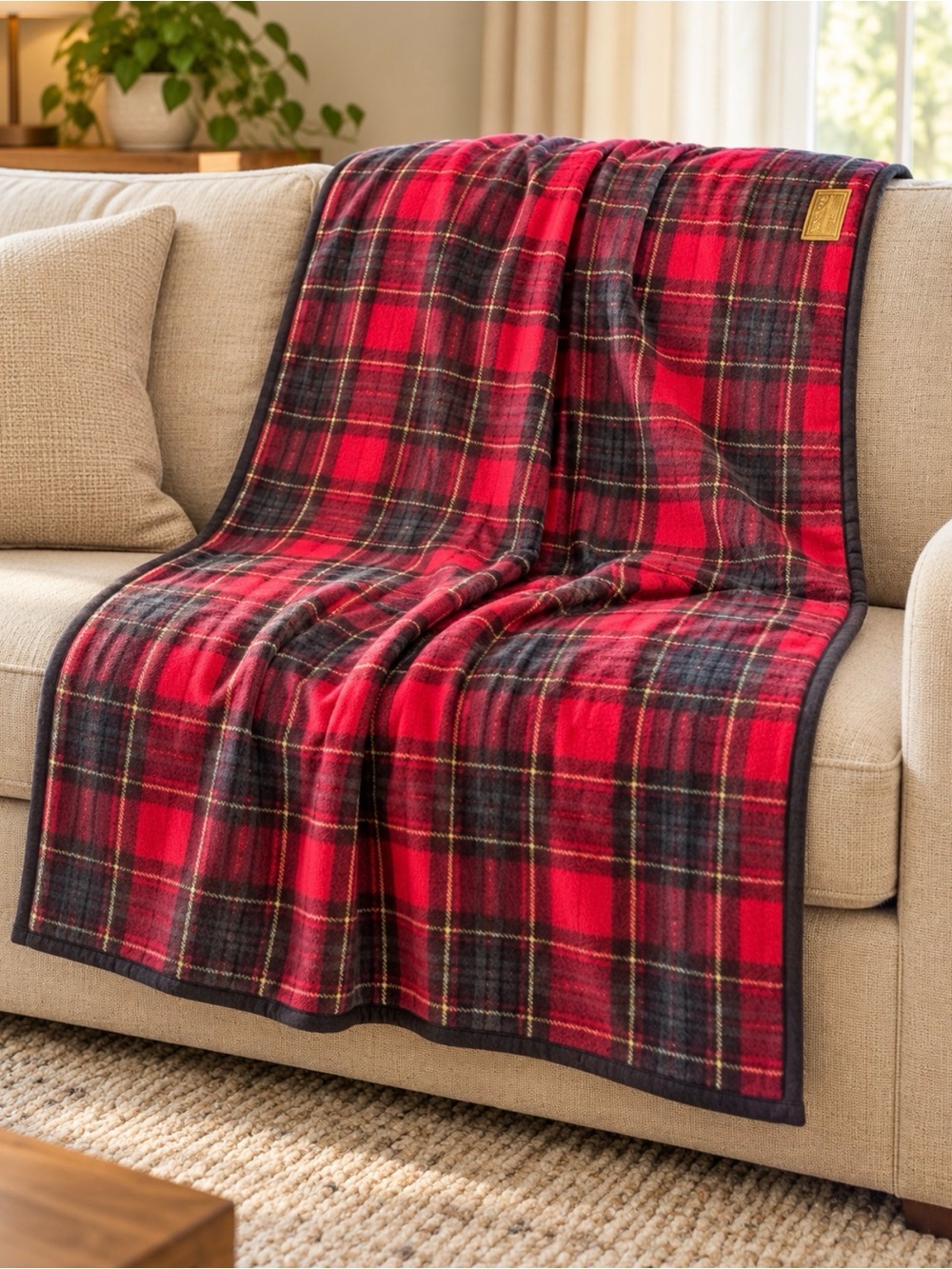 Kanata wool blend plaid car blanket 38” x58” approx